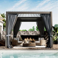 10'x10' Metal Pergola, Outdoor Patio Pergola with Hardtop Roof,Aluminum Pergolas with Curtains,Waterproof Gazebo,Gray