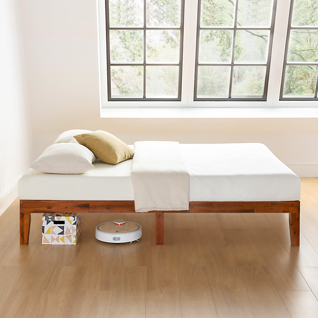 Naturalista Classic 12-Inch Solid Wood Platform Bed | Wooden Slats, No Box Spring Needed, Easy Assembly | Twin, Cherry