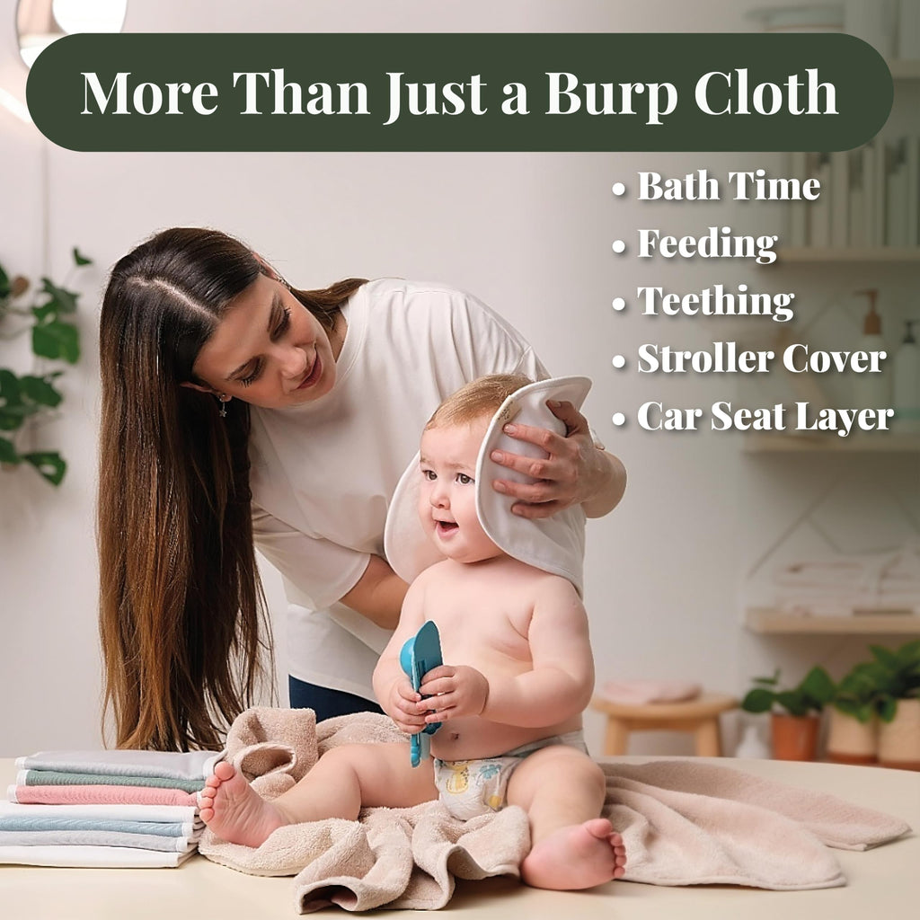 Burp Cloths 3 Pack - Turkish Cotton, Absorbent