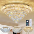 24 Inch Smart Crystal Chandelier with Remote and App Control