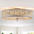 Ceiling Fan with Light, Wood-Look Cabin Cottage Drum Caged Fandelier