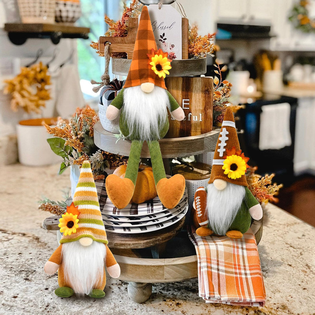 Thanksgiving Decorations 3 Pack Fall Football Decor