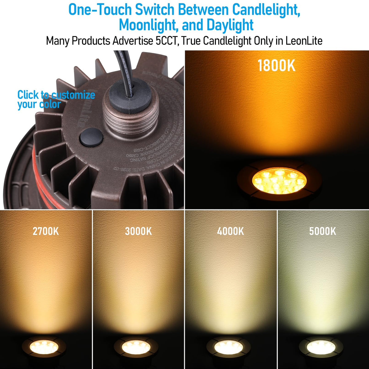 Dia. 4 Inch 5CCT Well Lights Flat Top Oil Rubbed Bronze