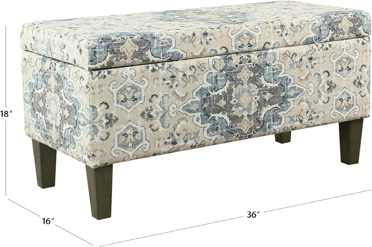 36" Decorative Storage Bench - Antiqued Blue