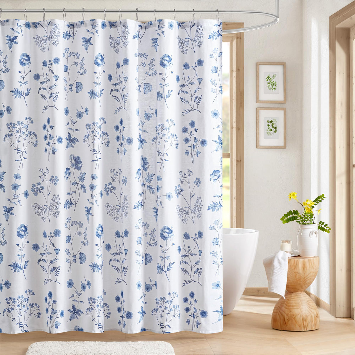 100% Cotton Floral, 72 x 72, Blue