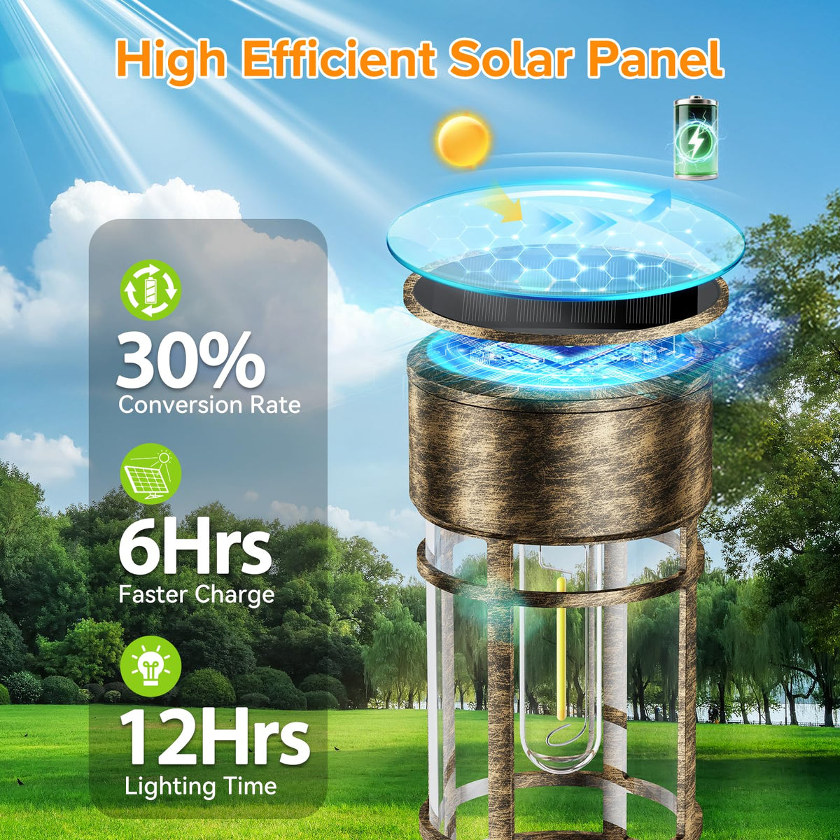 8 Pack Brown Solar Pathway Lights Outdoor, Bright Solar Lights Outdoor Waterproof IP65, Solar Garden Lights Outdoor
