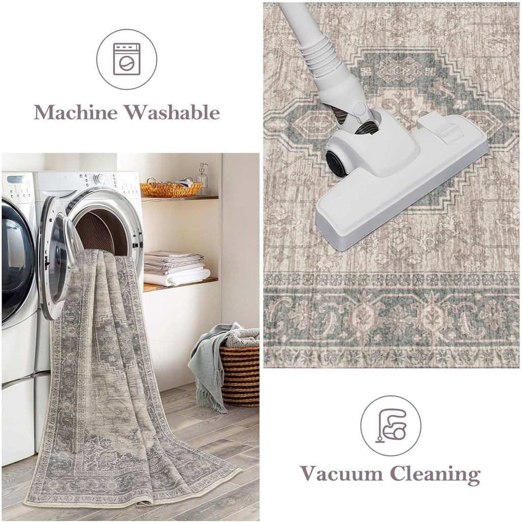 Oriental Hallway Runner Rug, 2.5x10 Washable Kitchen Runner Non Slip