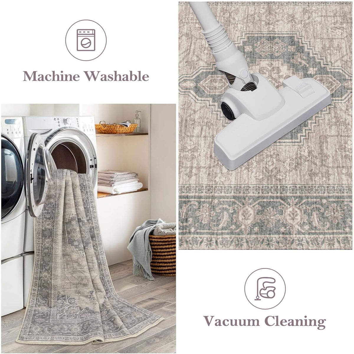 Oriental Hallway Runner Rug, 2.5x10 Washable Kitchen Runner Non Slip