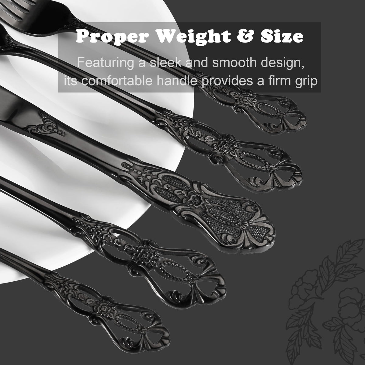Gorgeous Retro Royal Black Stainless Steel 20-Piece Flatware Set