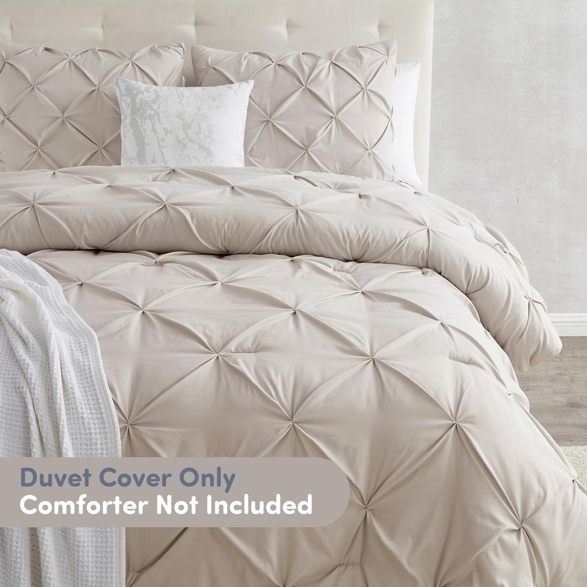 Duvet Cover Set Linen - Soft Double Brushed Duvet Set with Button Closure & Corner Ties, 2 Piece Luxurious Pinch