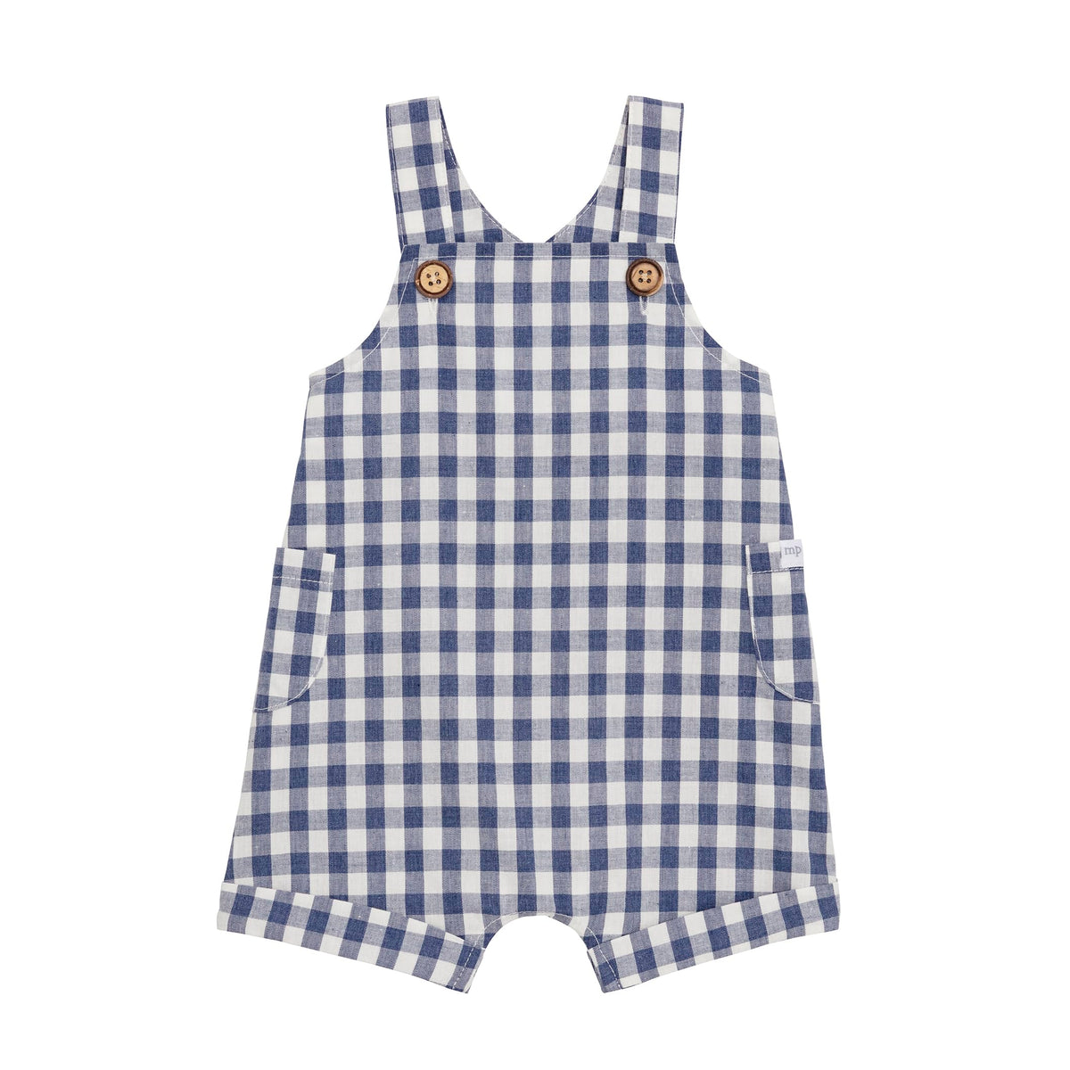 Baby Boy Navy Gingham Shortall