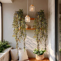 Artificial Hanging Plant 2 Pcs Faux Plant Ivy Vine Faux Eucalyptus Vines Fake Potted Greenery for Wall Living Room