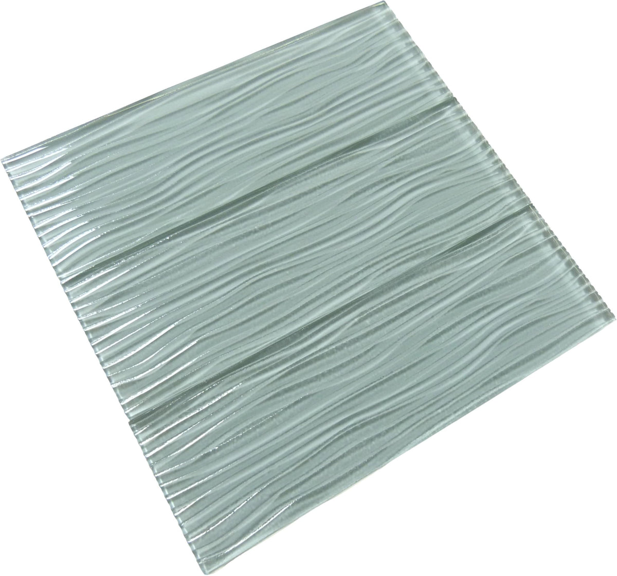 Oasis Tile Morning Mist Blue Wave | 4x12 Glossy Glass Subway Tile