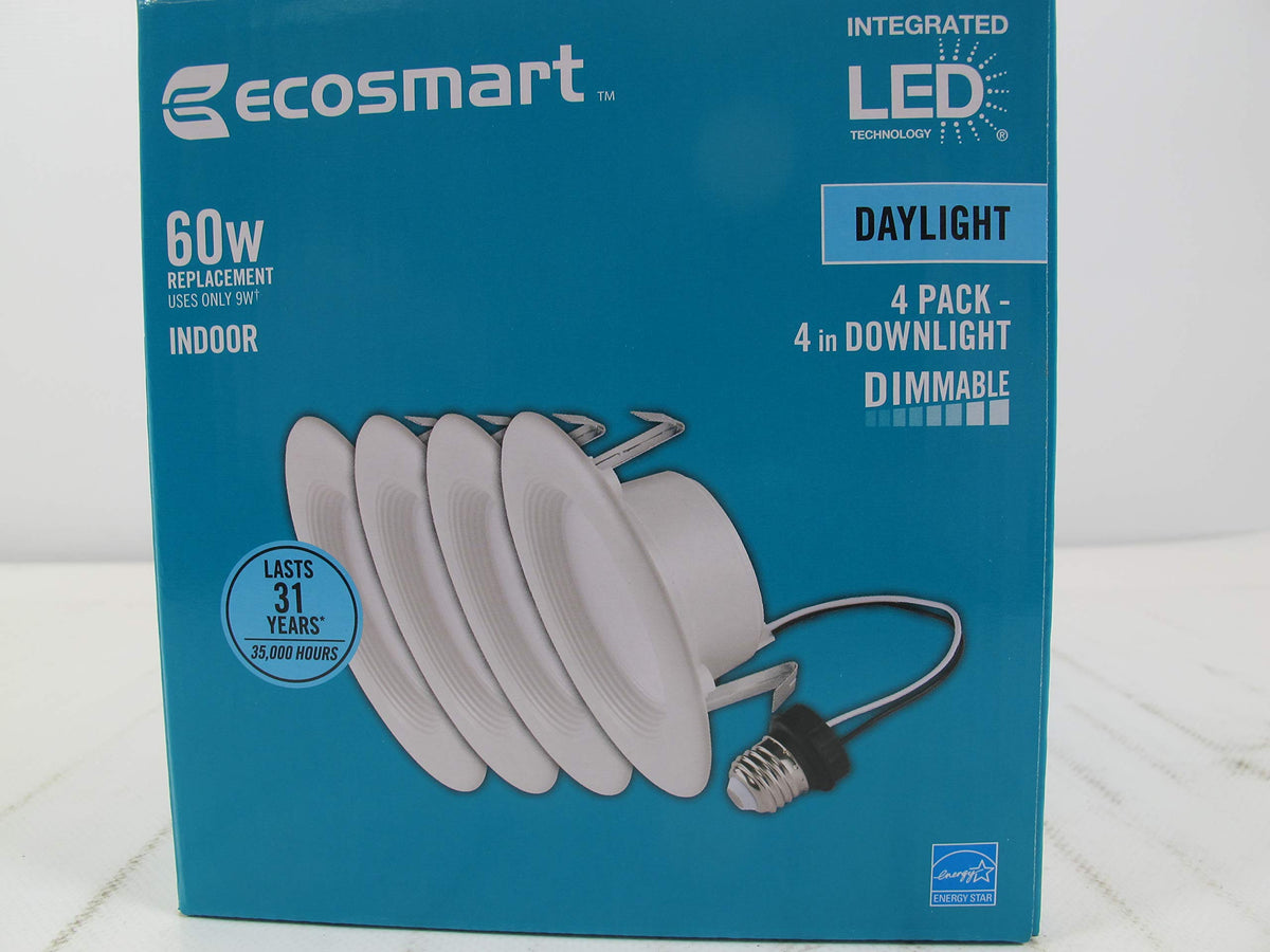 4 in. White Integrated LED Recessed Trim, Daylight (4-Pack)