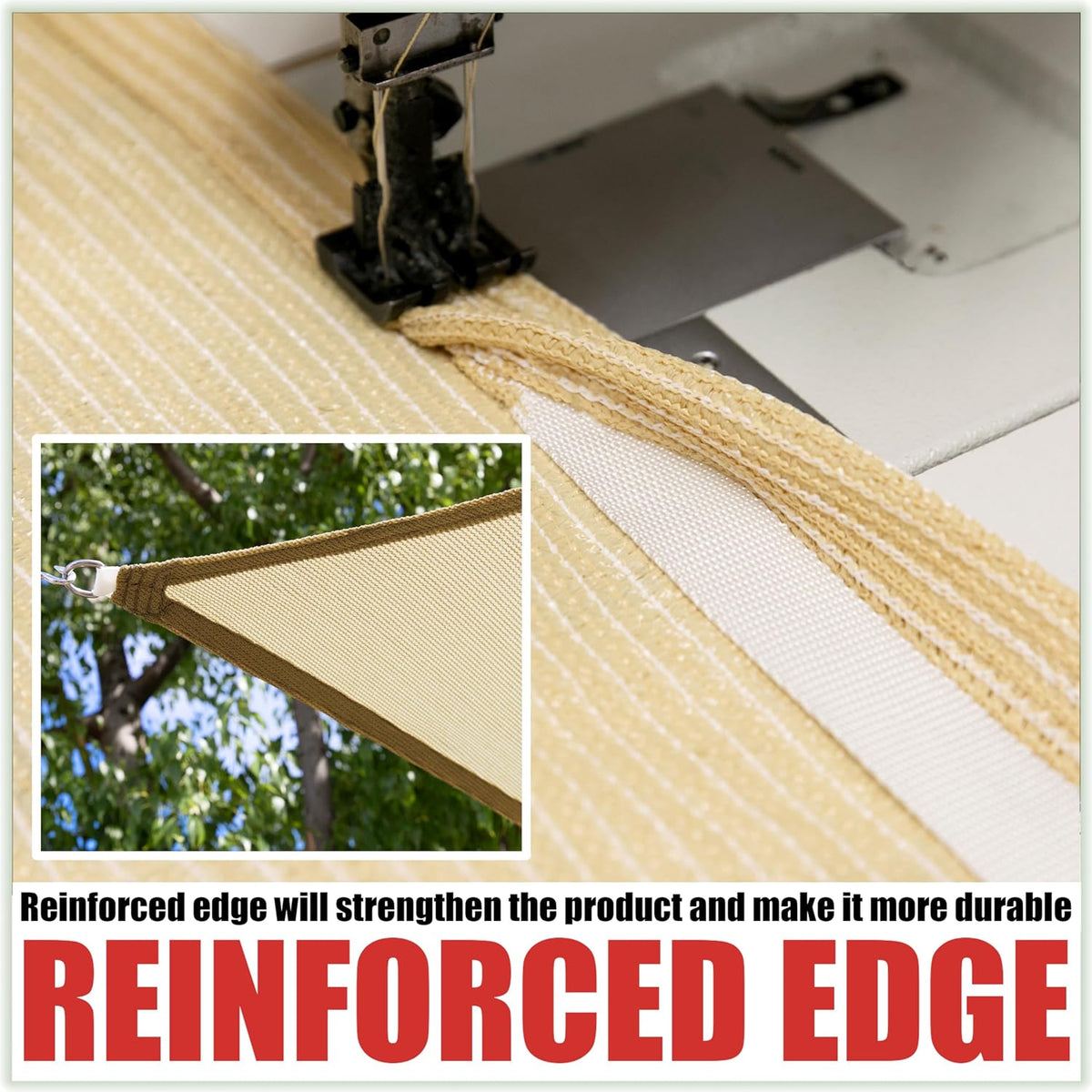 Beige 16' x 20' Sun Shade Sail Rectangle RSTAPRN1620-200GSM - Pergola Shade Sails Canopy - Canopy Mesh Fabric UV