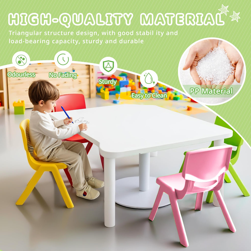 12Pcs Stackable School Chairs, Colorful Kids Plastic Chair for Toddlers with 11'' Seat, Kids Flexible Seating for