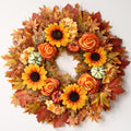 28" Large Artificial Maple Leaves Fall Wreath for Front Door(Orange-Yellow)