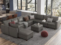 Faux Leather Sectional Couch L Shaped Sectional Sofa, Grey