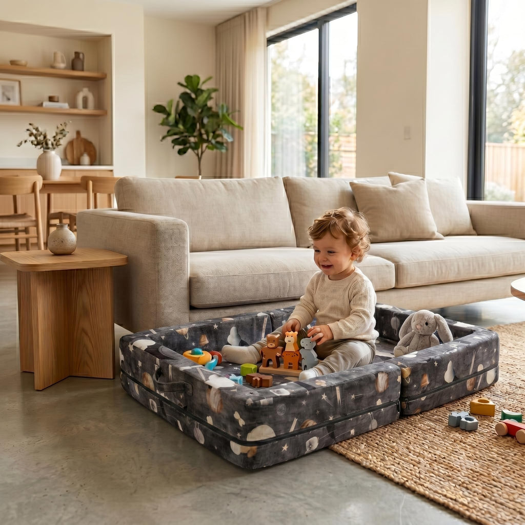 Portable Toddler Bed - Foldable Toddler Travel Bed & Folding Floor Bed for Kids/Toddlers 1-5, High-Density Foam