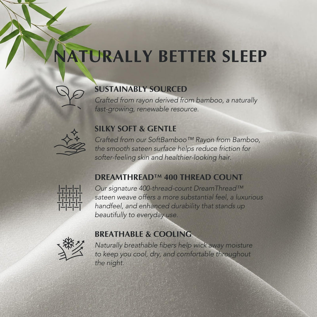 100% Rayon from Bamboo Duvet Cover Set, Frost Gray