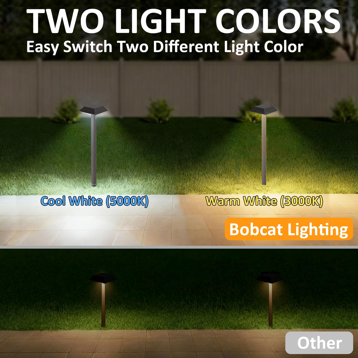 300 LM Solar Landscape Lights Outdoor, Pathway Light 2 Color Modes, 4 Pack
