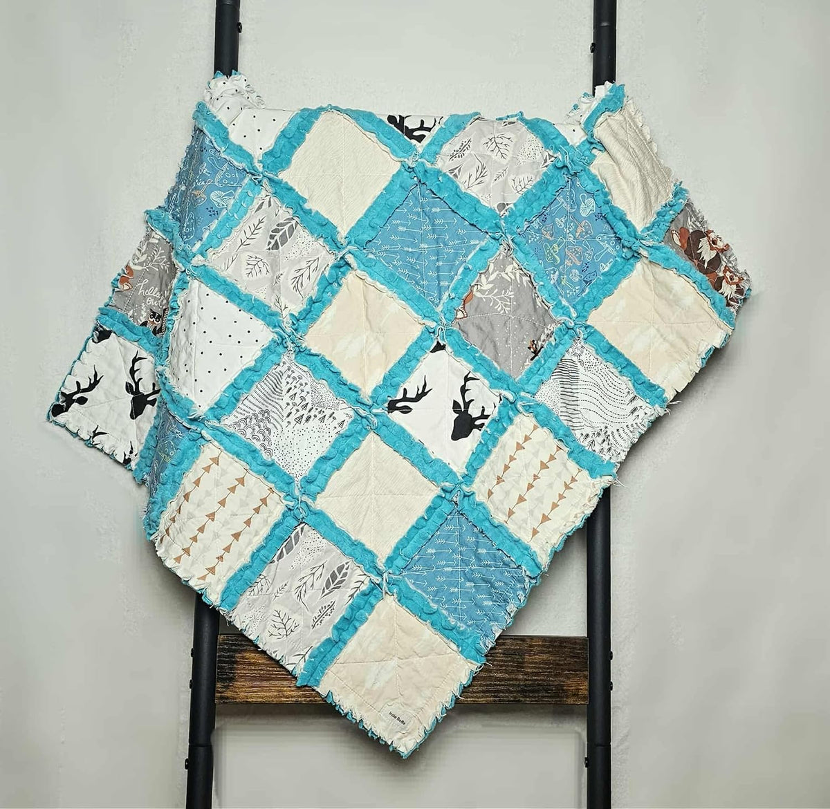 Quilt, Woodland Animals, Baby Shower Gift, Baby Quilt, Security Blanket, Crib Quilt, Baby Lovey, Rag Quilt, Gender