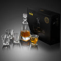 Atlas 5-Piece Luxury Crystal Whiskey Decanter Set, 22 oz Decanter & 4 x 10.8 oz Old Fashioned Whiskey Glasses - Set of 5