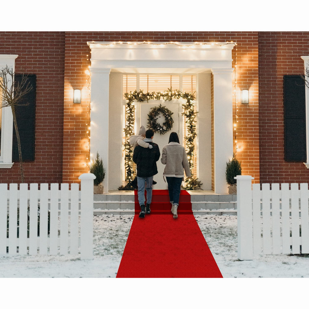 Red Carpet Runner for Party, 2.6 x 15 ft, 130 GSM Felt Fabric