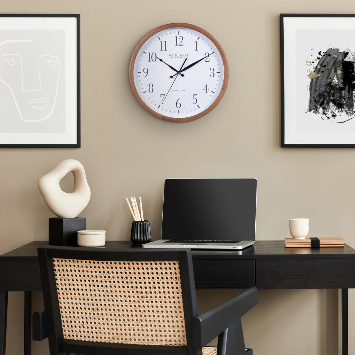 Inspired Nelson Style Atomic Analog Wall Clock, Wood, 12.80" (404-50447)