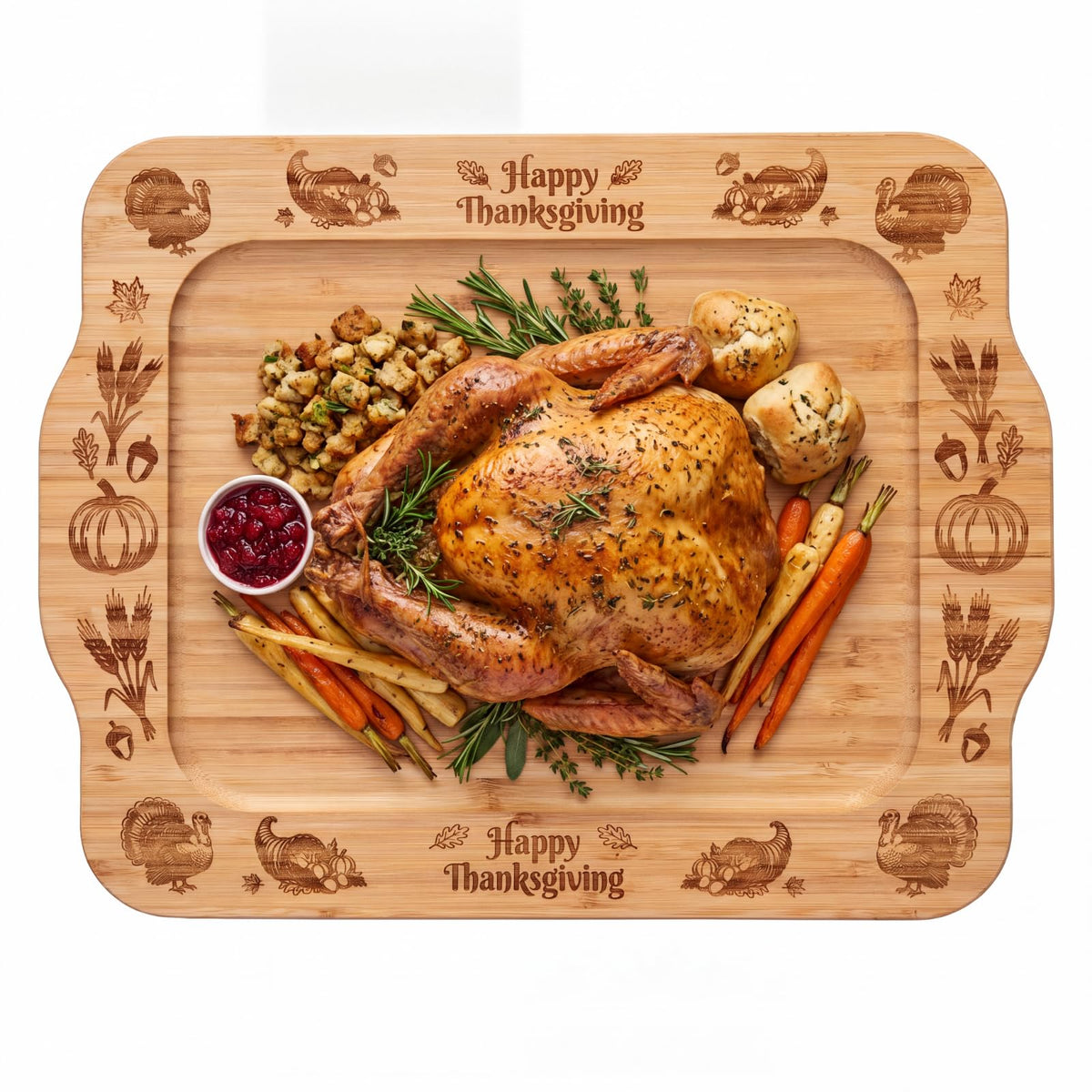 Thanksgiving Large Charcuterie Board Large Bamboo Serving Tray
