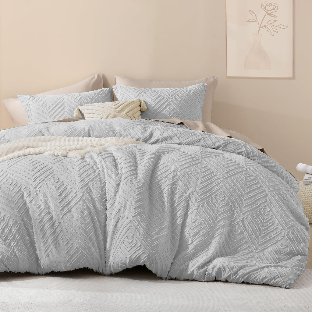 Comforter Set, 3 Pieces Tufted Boho Bedding Set