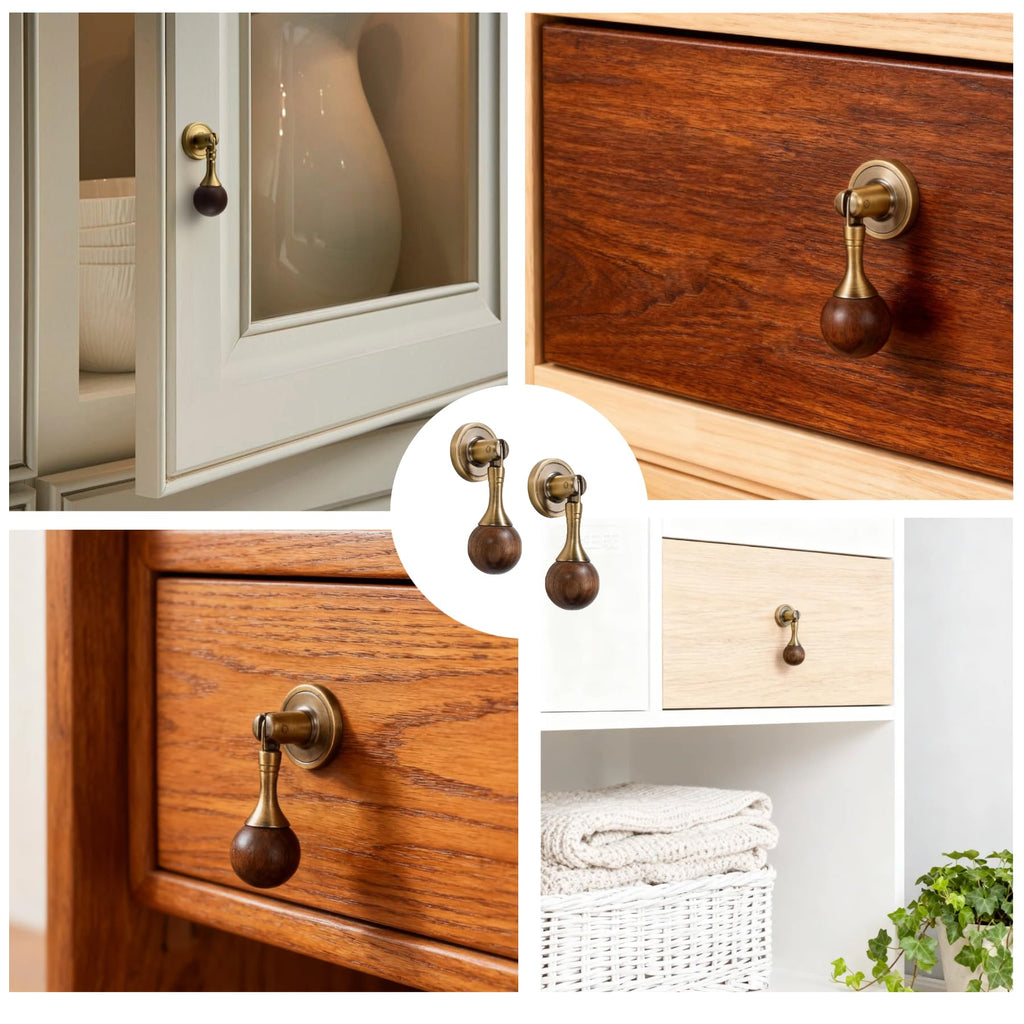 Antique Brass Cabinet Pulls: Vintage Retro Hardware for Drawers