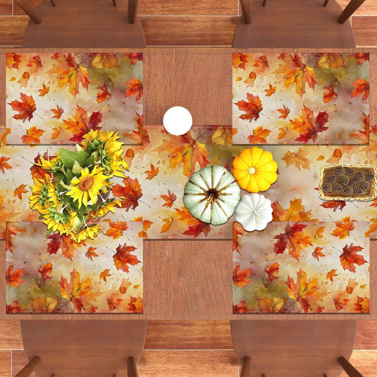 Fall Placemats Set of 4,Thanksgiving Decorations Decor