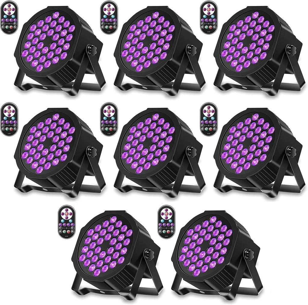 36LED Black Lights, 72W UV Stage Lights Blacklight with Glow in The Dark Party Supplies by DMX and Remote Control for