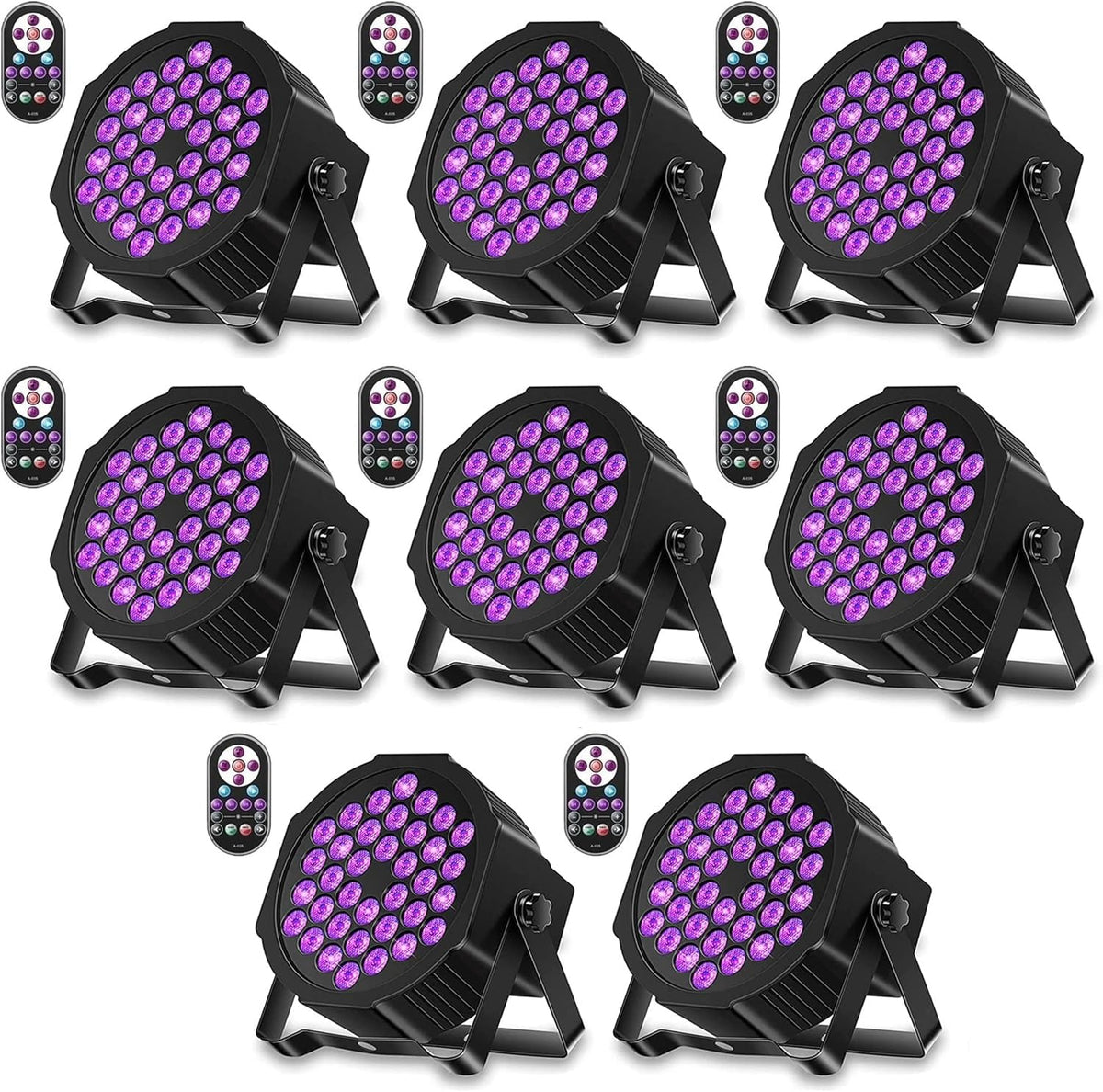 36LED Black Lights, 72W UV Stage Lights Blacklight with Glow in The Dark Party Supplies by DMX and Remote Control for