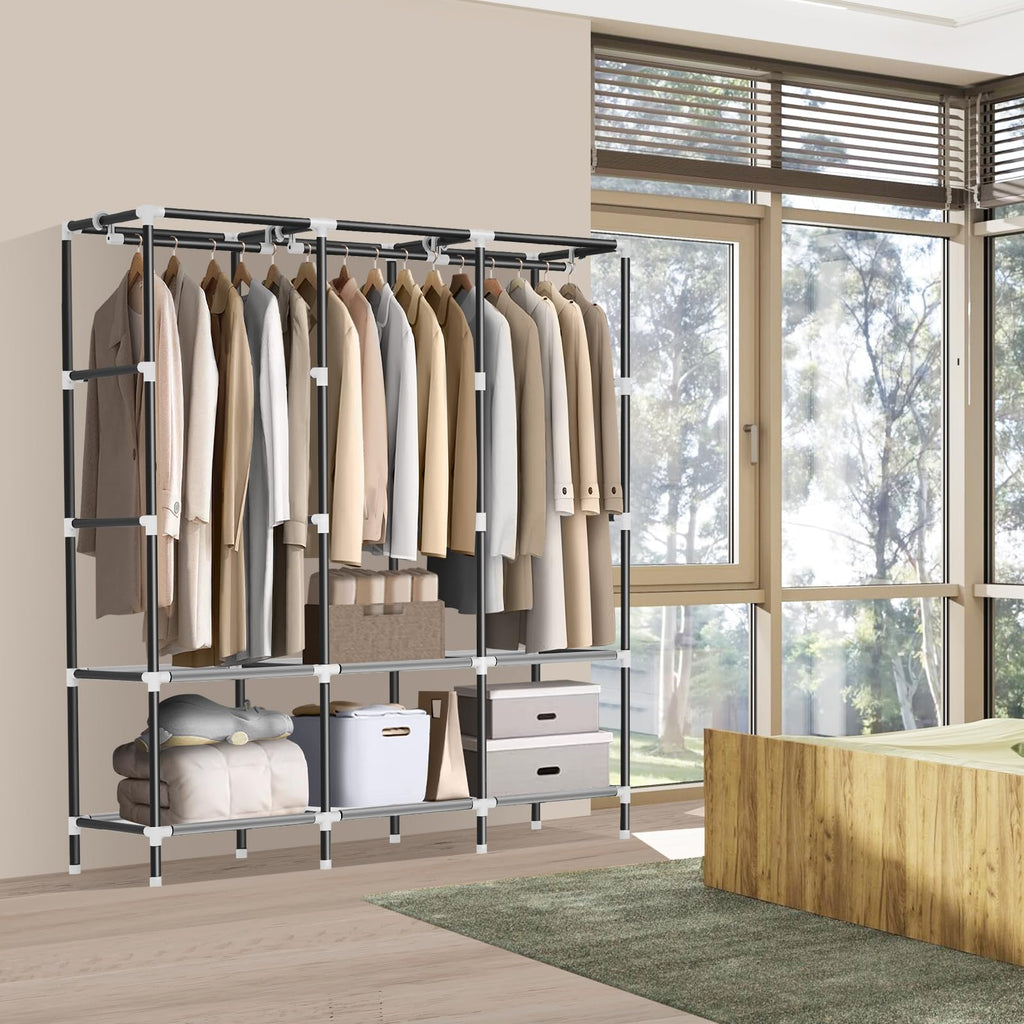 Wardrobe Closet,Steel Pipe Diameter 19mm,Portable Closet