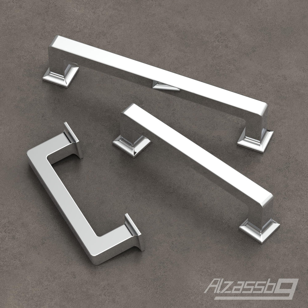 8" Polished Chrome Cabinet Pulls and Handles 10 Pack, AL3046CP