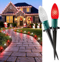 C9 Christmas Lights Outdoor, 26FT 20 LED C9 String Lights with Stakes