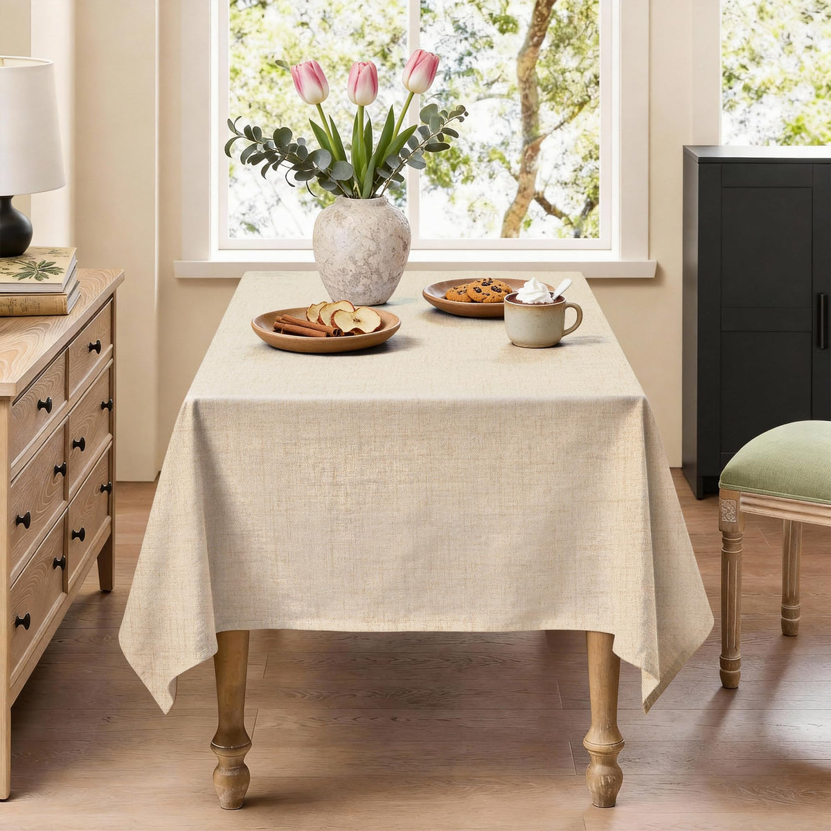 Natural Linen Rectangle Tablecloth