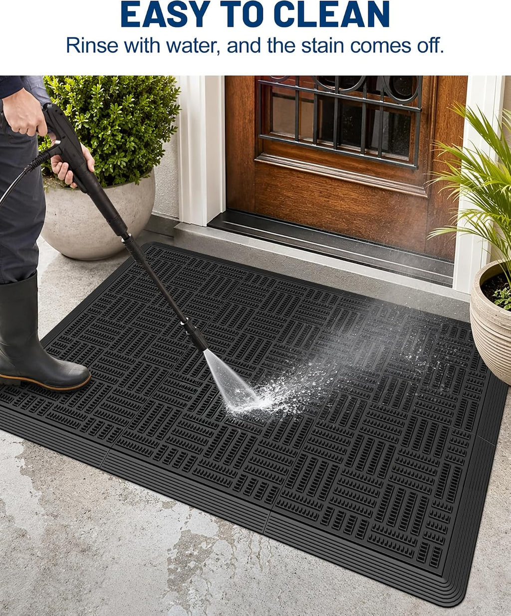 Doormat Outdoor Entrance Rubber Floor Mat 34" X 22.5" Heavy Duty