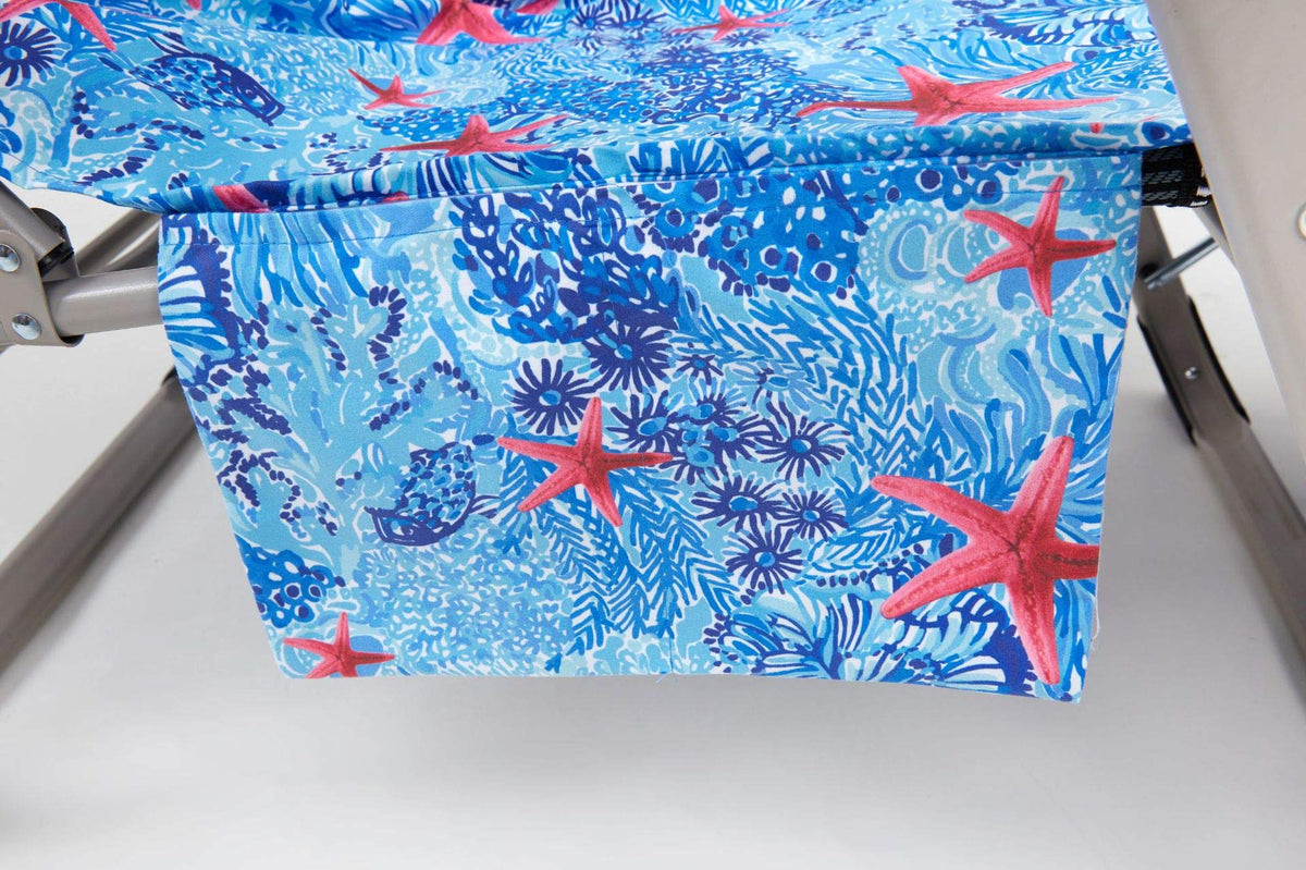 Beach Chair Towel Cover Chaise Chair Cover with Pockets and Clips