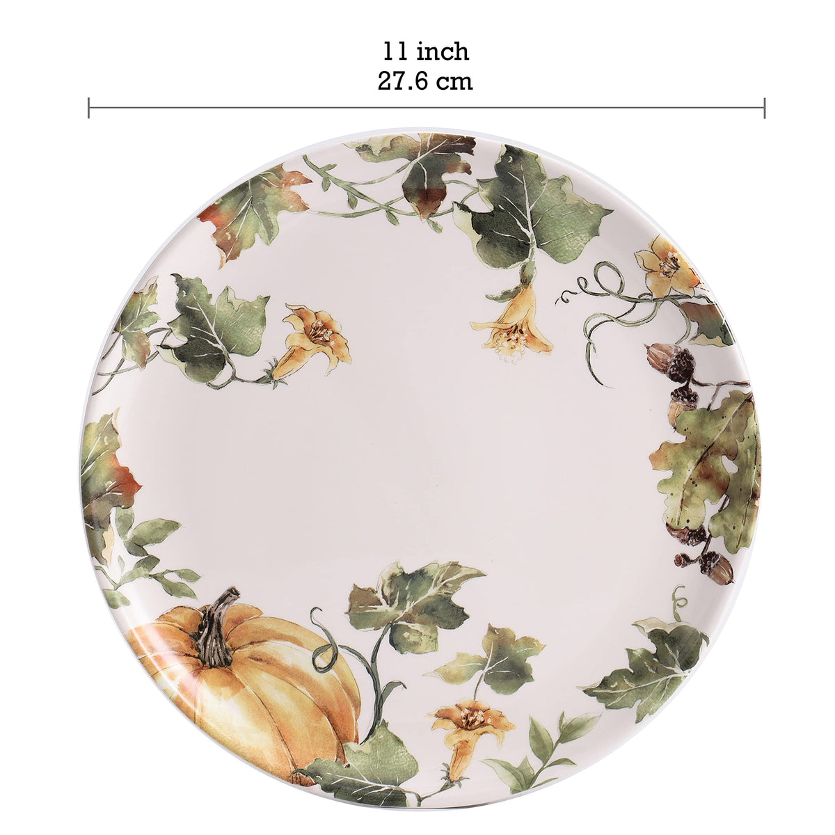Woodland Critters Dinner Plates Set of 4, 11 Inch Large Ceramic Plates for Pasta, Steak, Stylish Serving Dishes
