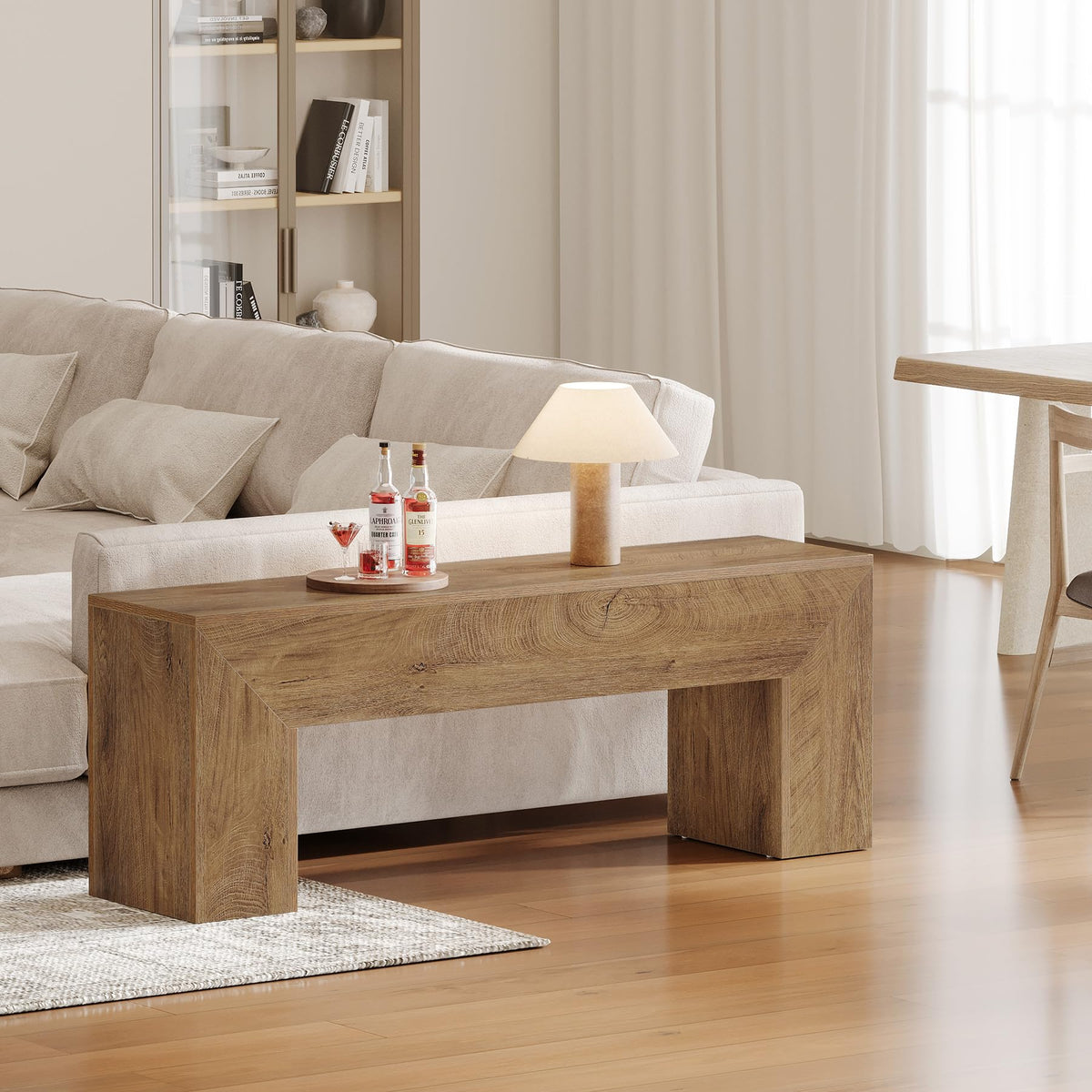 47'' Wooden Entryway Bench, Farmhouse Entry Bench Seat, Indoor End of Bed Bench with Storage Capability, Easy