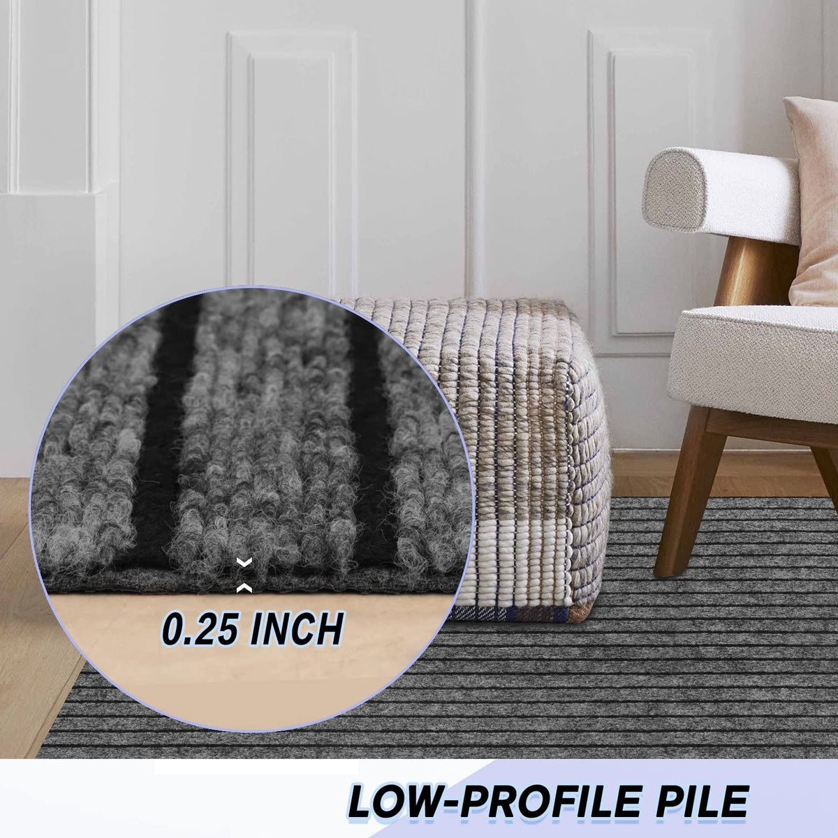 Custom Size Backed Non-Slip Area Rugs Runner, Easy Clean, Waterproof Runner Rugs Entryway, Kitchen, Laundry, 2FT x