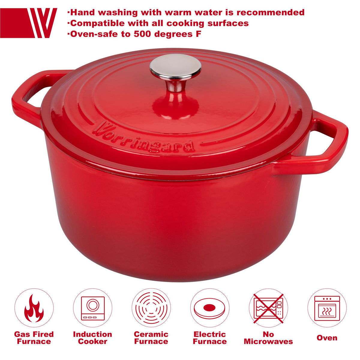 Enameled Cast Iron Dutch Oven Pot with Lid, for Bread Baking, Round Bread Oven- include Sourdough Bread Baking