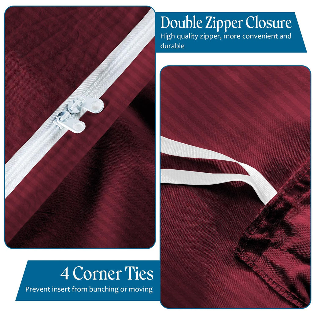 500 TC Luxury 3 Sided Zipper Closure, 3 PCS Duvet Cover Organic Cotton - XL Size (68 x 90) Inches