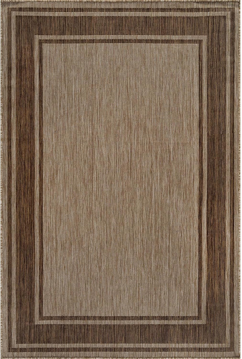 Outdoor Rug Modern Bordered Area Rugs Patio Deck Porch Garden Waterproof Weather Sun Resistant Washable Outside