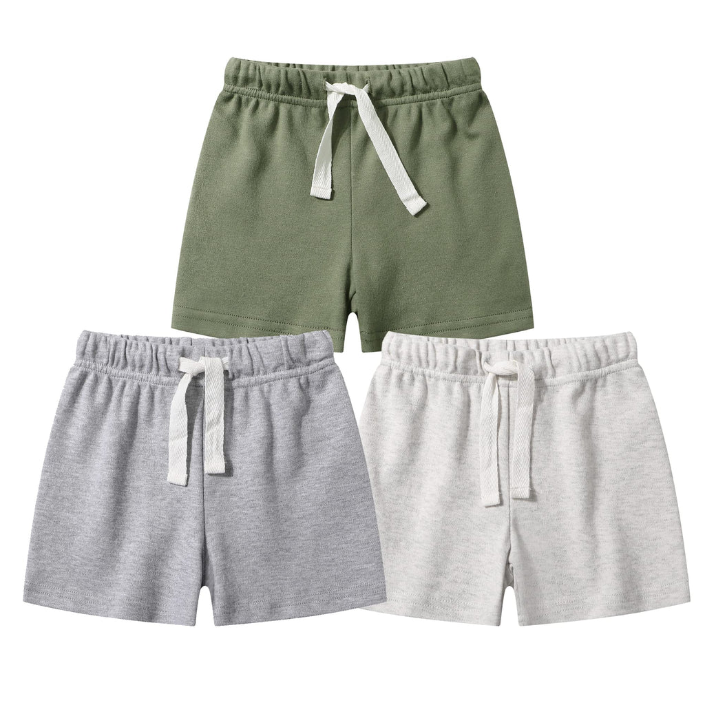 Baby Boy Shorts, Toddler Pull-on Knit Short, Summer Organic Cotton Shorts, 3 Pack Pants