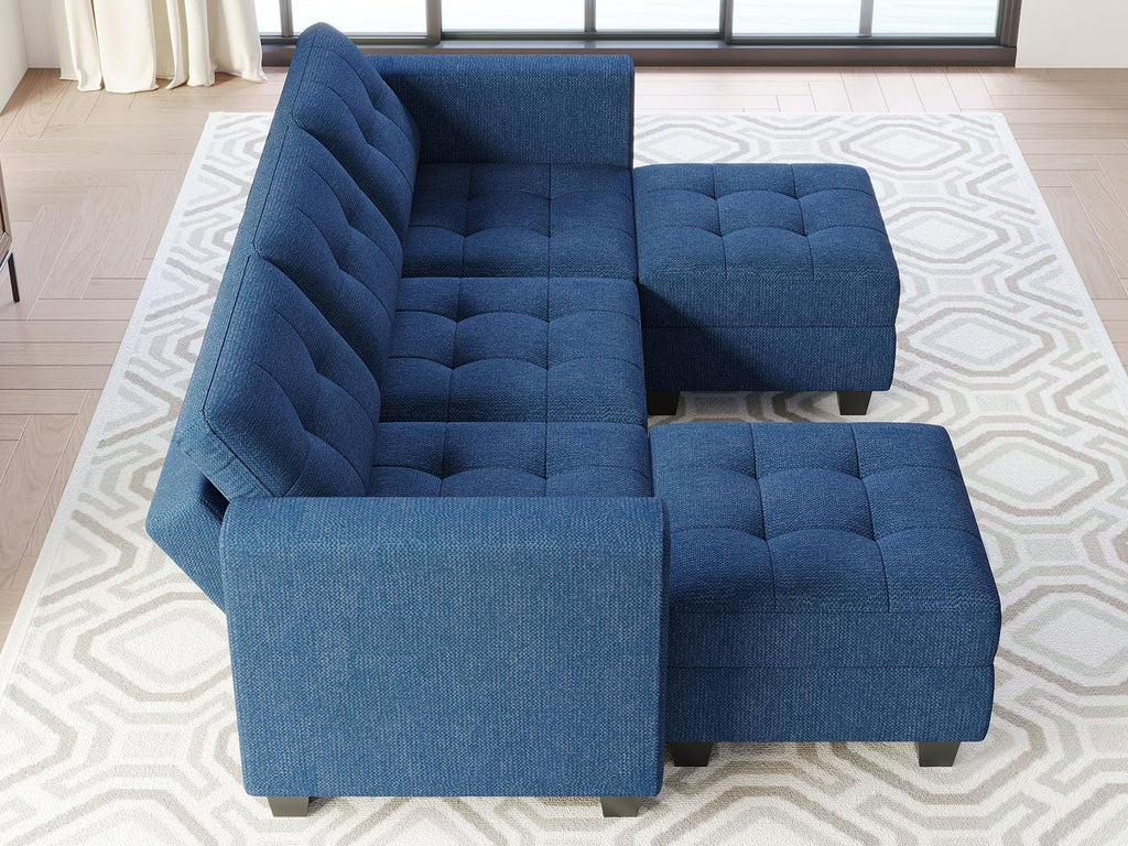 Modular Sectional Sofa Couch with Double Chaises U Shaped Sectional Sofa Modular with Storage Seat Modular Couch with