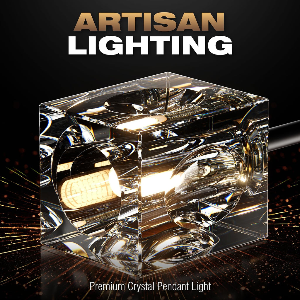 Modern Crystal Ceiling Light, Semi Flush Mount Ceiling Light Fixture with 4-Lights, Black and Gold Sputnik Chandeliers